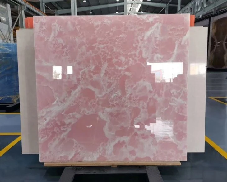 Backlighted Pink Onyx Slabs Backlighted Pink Onyx Slabs