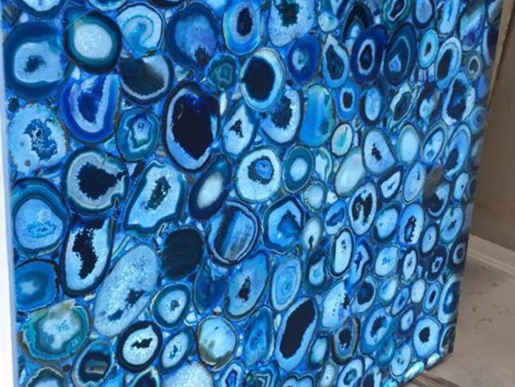 Translucent Onyx Blue Agate Slice Stone Translucent Onyx Blue Agate Slice Stone