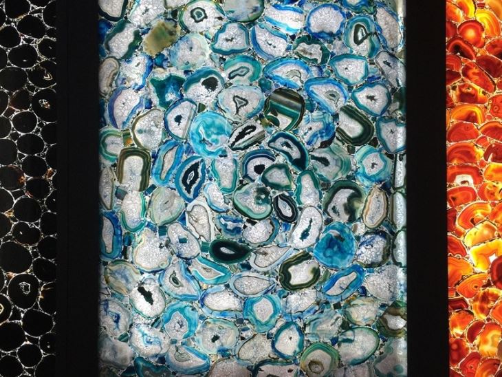 Translucent Onyx Blue Agate Slice Stone Translucent Onyx Blue Agate Slice Stone