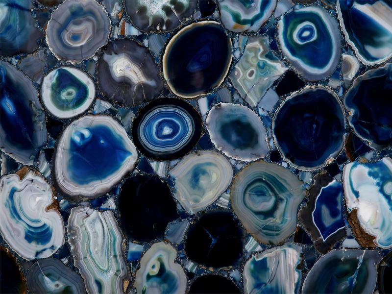 Translucent Onyx Blue Agate Slice Stone Translucent Onyx Blue Agate Slice Stone