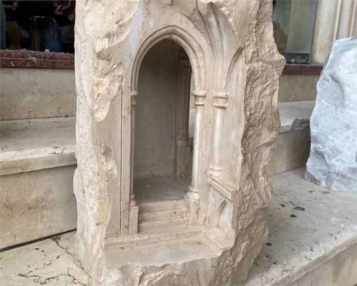 Beige Modern Stone Sculpture 